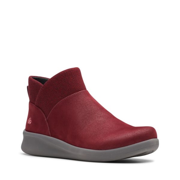 Clarks Womens Sillian 2.0 Dusk Ankle Boots Burgundy | UK-874136